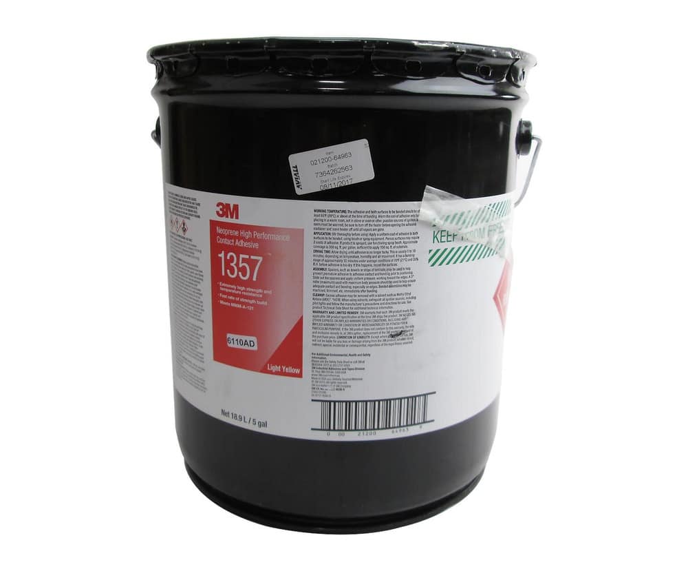 3M™ 021200-64963 Scotch-Weld™ 1357 Light-Yellow Neoprene High Performance Contact Adhesive – 18.9 Liter (5 Gallon) Pail