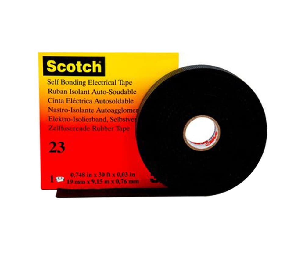 3M™ 054007-15025 Scotch® 23 Black 30 Mil Rubber Splicing Tape – 3/4″ x 30′ Roll