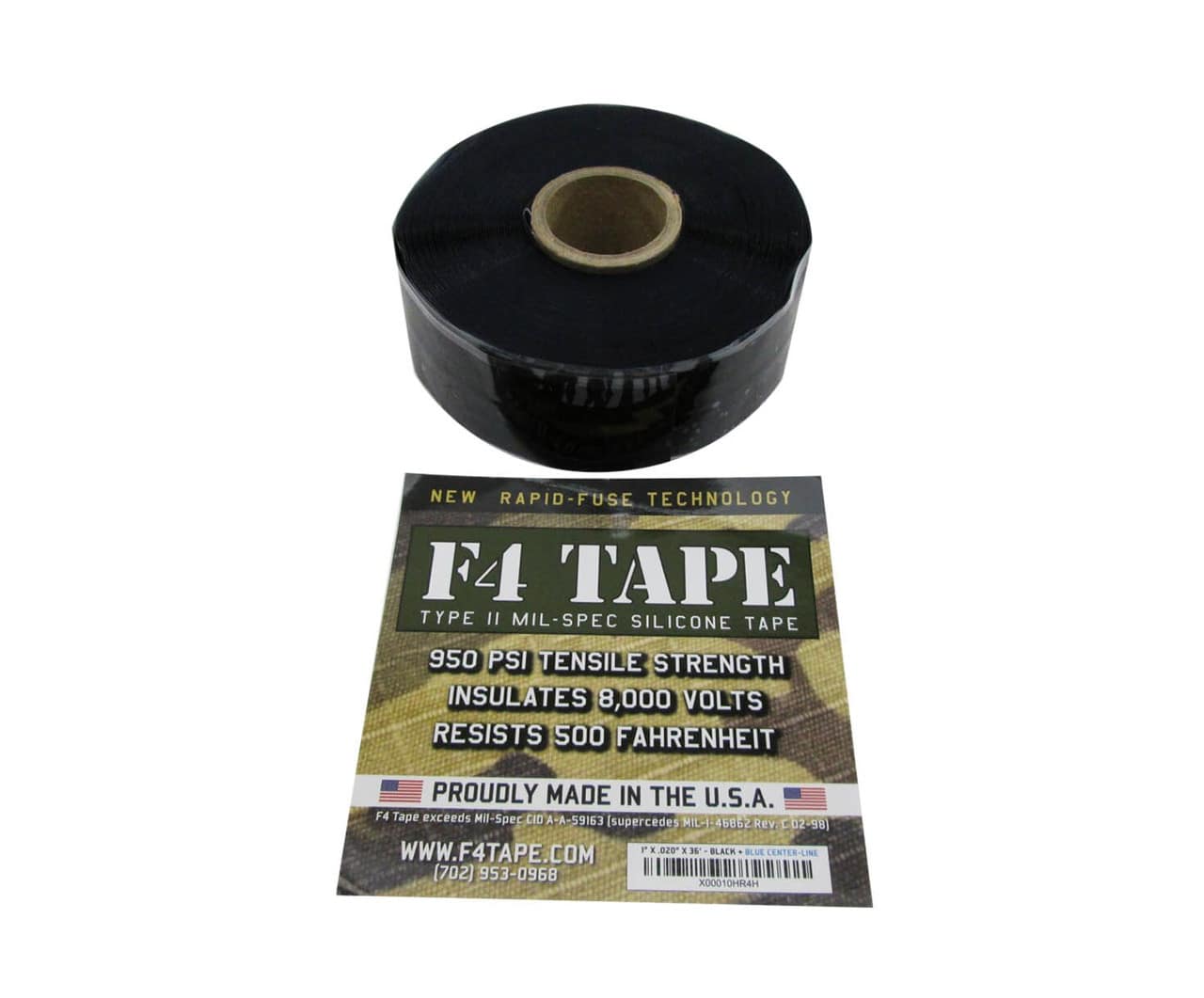 Harbor Products F4 Black Self-Fusing Silicone Tape - 1" Wide x .020" Thick x 36' Long Roll