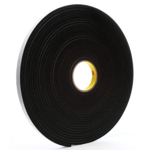3M 7000047498 Vinyl Foam Tape, Black, 3/4 in x 18 yd, 250 mil, 4504 Series
