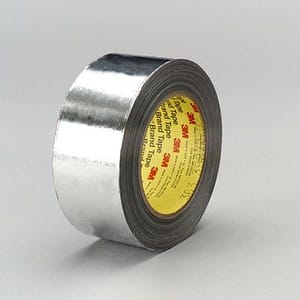 3M™ 021200-17295 Scotch® 363 Silver 7.3 Mil High-Temperature Aluminum Foil/Glass Cloth Tape – 2″ x 36 Yard Roll