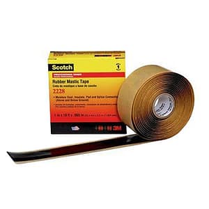 3M™ 054007-09656 Scotch® 2228 Black 65 Mil Rubber Mastic Tape - 2" x 10' Roll
