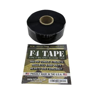 Harbor Products F4 Black Self-Fusing Silicone Tape - 1" Wide x .020" Thick x 36' Long Roll