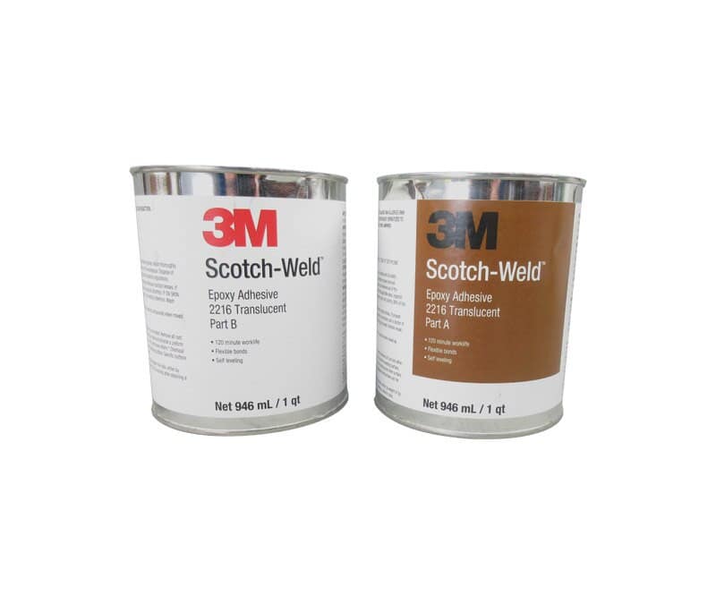 3M Scotch-Weld 2216 BA Translucent Epoxy Adhesive 946 mL Quart Kit 3M Scotch-Weld 2216 B/A Translucent Epoxy Adhesive 946 mL Quart Kit | Part# 021200-20854