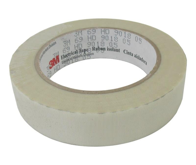 3M™ 054007-27494 Scotch® 69 White 7 Mil Glass Cloth Electrical Tape – 1″ x 36 Yard Roll