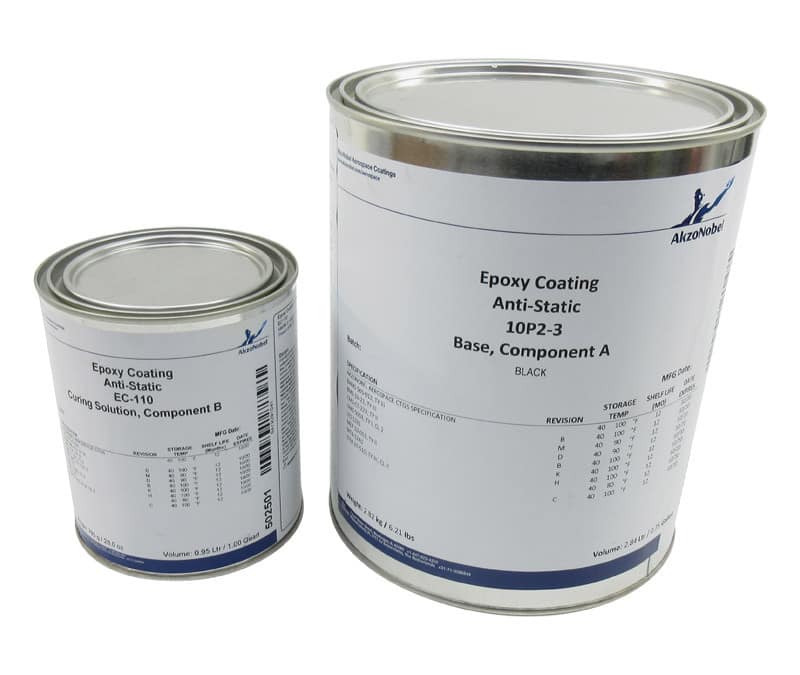 AkzoNobel 10P2-3/EC-110 Flat Black Anti-Static Conductive Epoxy Coating 1 Gallon Kit