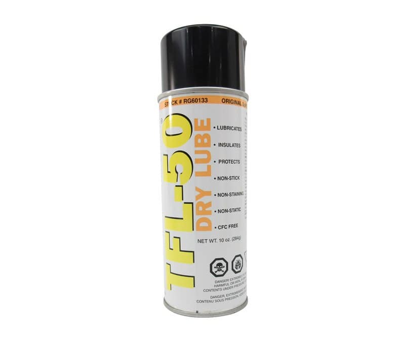 TFL50™ 60133 Clear MIL-L-60326 (MU) Amendment 1 Spec Dry Lube Non-Stick Coating - 10 oz Aerosol Can TFL50™ 60133 Clear MIL-L-60326 (MU) Amendment 1 Spec Dry Lube Non-Stick Coating - 10 oz Aerosol Can